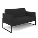 Ver imagem 3 de Sofá Namoradeira com Poltrona Base Industrial Alta Preto Marisa Veludo Preto D03 - D’Rossi