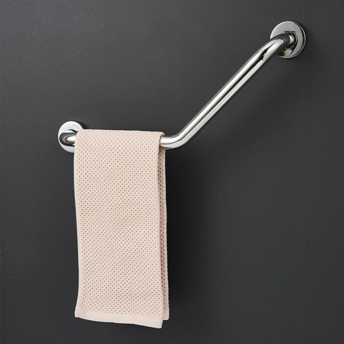 Barra de Apoio Angular 25x25cm Aço Inox Banheiro Box Idoso Gestante Criança Segurança Anti Acidentes - 5