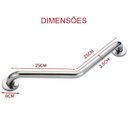 Ver imagem 2 de Barra de Apoio Angular 25x25cm Aço Inox Banheiro Box Idoso Gestante Criança Segurança Anti Acidentes