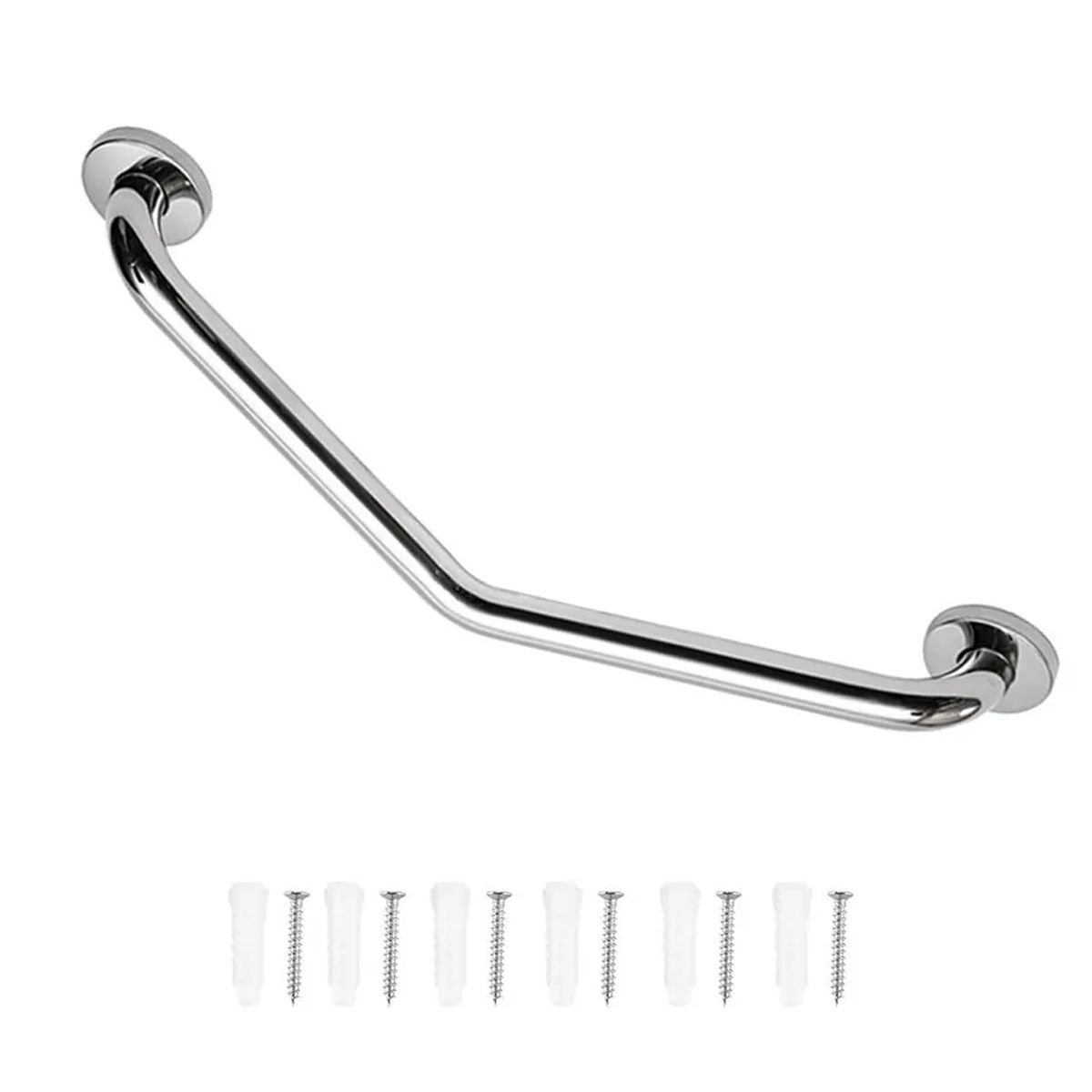 Barra de Apoio Angular 25x25cm Aço Inox Banheiro Box Idoso Gestante Criança Segurança Anti Acidentes - 1