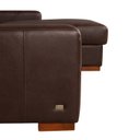 Ver imagem 5 de Sofá Modular 3 Lugares 200cm com Chaise Couro Legítico Fênix Marrom/Caramelo