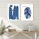Ver imagem 2 de Conjunto 2 Quadros Arte Moderna Minimalista azul 24x18cm:madeira Branca