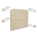 Ver imagem 4 de Cabeceira Estofada Casal Alana 140cm Linho Bege