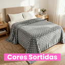 Ver imagem 3 de Manta Colcha Cobertor Casal Poá Sortida 180x220cm Microfibra Antialérgico Super Macio Premium