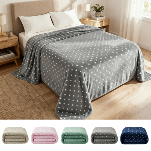 Manta Colcha Cobertor Casal Poá Sortida 180x220cm Microfibra Antialérgico Super Macio Premium