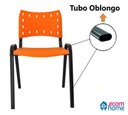 Ver imagem 7 de Kit com 6 Cadeiras Iso para Escola Escritório Comércio Laranja Base Preta