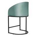 Ver imagem 3 de Poltrona Banqueta Decorativa Luxo Mia Base Metal Preta Veludo - Estopar Poltrona Mia Veludo Acqua