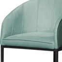 Ver imagem 4 de Poltrona Banqueta Decorativa Luxo Mia Base Metal Preta Veludo - Estopar Poltrona Mia Veludo Acqua