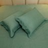 Colcha Cobre Leito Casal Poliester Matelado Liso 3pcs Verde - 3