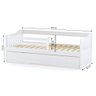 Bicama Solteiro com Grade de Proteção Madeira Maciça Branco Mobilistore - 3