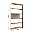 Ver imagem 3 de Estante Multiuso Livros Industrial 90CMX190CM Oxford Marrom Woodmel e Preto