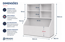 Ver imagem 5 de Organizador de Brinquedos em MDF Branco