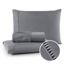 Ver imagem 1 de Kit Lençol de Cama Queen 400 Fios Percal 3 Peças Ponto Palito Anti-pilling com Toque 100% Macio Prem