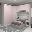 Ver imagem 2 de Guarda Roupa Dormitório Modulado Alpes Solteiro Canto c/ 2 Portas de Correr - Luciane M01:Rosa
