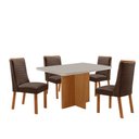 Ver imagem 2 de Mesa de Jantar Olímpia 120 cm Tampo MDF Vidro Canto Copo com 4 Cadeiras Carolina Moderna Mobília