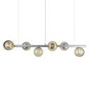 Ver imagem 1 de Lustre Pendente Figo Prata - 6 Globos Esfera de Vidro Âmbar