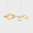 Ver imagem 3 de Lustre Pendente Figo Prata - 6 Globos Esfera de Vidro Âmbar