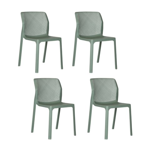 Kit com 4 Cadeiras Capri em Polipropileno - Verde Aloe
