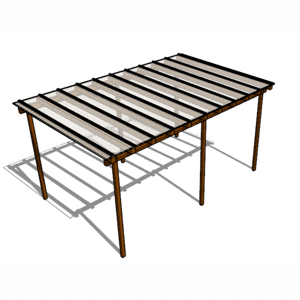 Cobertura Policarbonato Alveolar 5,00m x 3,00m - Cristal 4mm