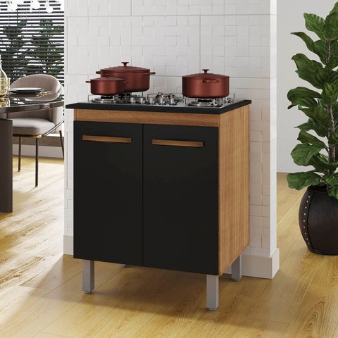 Balcão Vani para Cooktop 4 Bocas 2 Portas Cozinha Mb1 70cm