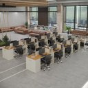 Ver imagem 1 de Estação de Trabalho 20 Lugares Office Noruega 20 Mesas 16 Armários 4 Aparador - Via Nossa - Off