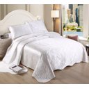Ver imagem 2 de Kit Colcha Sultan Cetim Fashion Dupla Face Casal 3pçs 220x250 Macau Branco