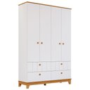 Ver imagem 1 de Guarda Roupa Infantil Biscoito 4 Portas e 4 Gavetas Branco/nature - Permóbili Baby