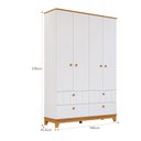 Ver imagem 4 de Guarda Roupa Infantil Biscoito 4 Portas e 4 Gavetas Branco/nature - Permóbili Baby