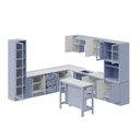Ver imagem 7 de Cozinha Planejada 12 Peças com Tampo e Cristaleira e Ilha Marselha CabeCasa MadeiraOriginals Azul/Sereno