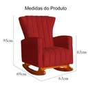 Ver imagem 5 de Poltrona Estofada de Balanço Melinda Suede Vermelho