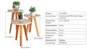 Ver imagem 6 de Trio de Mesas Laterais Azuma Decor na Cor Off White Geometrica com Pé em Madeira