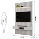 Ver imagem 4 de Painel Trento para TV com Bancada 143 Ripado Bali com LED -DJ Móveis