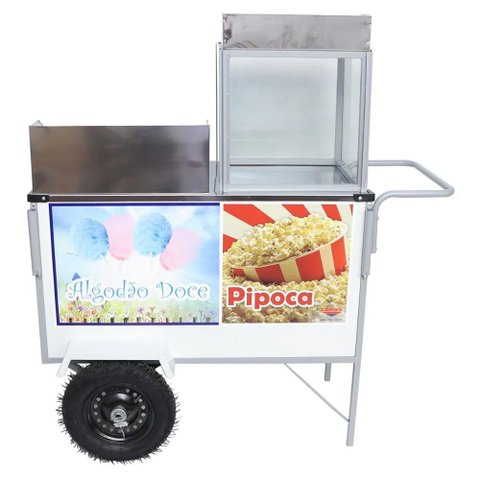 Carrinho de Algodão Doce e Pipoca com Guarda-Sol BL41P/Gs Cefaz