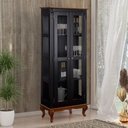 Ver imagem 1 de Cristaleira 2 Portas Vidro Madeira Versalhes Preto