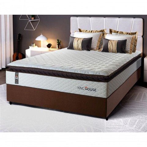 Cama Box Espuma San Diego Casal 138x188 Marrom King House