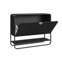 Ver imagem 6 de Sapateira Aparador Orgânica Curva 1 Porta 93cm com Pé Metal 100% BP Luna Preto