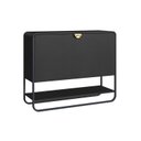 Ver imagem 2 de Sapateira Aparador Orgânica Curva 1 Porta 93cm com Pé Metal 100% BP Luna Preto