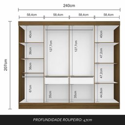 Guarda Roupa Casal Mayra 8 Portas Boreal - Moveis Arapongas Boreal - 4
