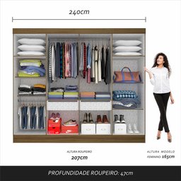 Guarda Roupa Casal Mayra 8 Portas Boreal - Moveis Arapongas Boreal - 5