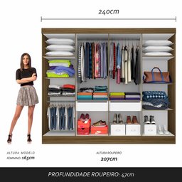 Guarda Roupa Casal Mayra 8 Portas Boreal - Moveis Arapongas Boreal - 3