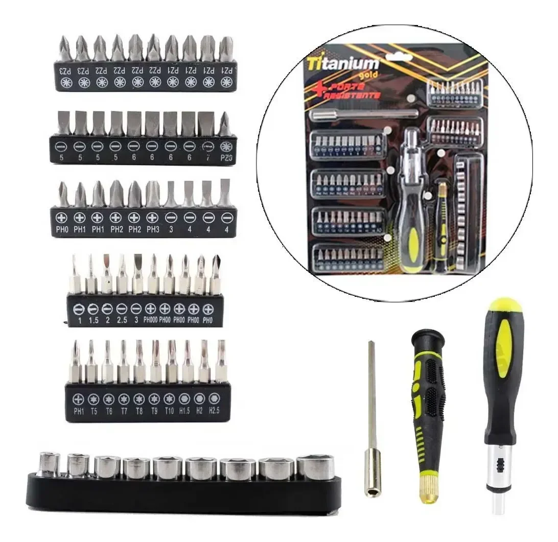 Jogo de Soquetes com Chave Catraca com 72 Peças 1/4 05517 Titanium - 4