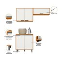 Ver imagem 5 de Lavanderia Modulada 3 Peças em MDP Ravena Marrom/Freijó/Off White Acetinado