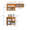 Ver imagem 3 de Lavanderia Modulada 3 Peças em MDP Ravena Marrom/Freijó/Off White Acetinado