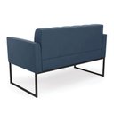 Ver imagem 4 de Kit 1 Sofá Namoradeira e 1 Poltrona Suede Base Metálica Industrial Preto - D'Rossi Cor Azul