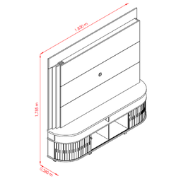 Estante Home Theater Daytona para Tv até 65 Polegadas Calacata Off White Madetec - 4 Estante Home Theater Daytona para Tv até 65 Polegadas Calacata Off White Madetec - 4
