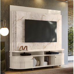 Estante Home Theater Daytona para Tv até 65 Polegadas Calacata Off White Madetec - 1 Estante Home Theater Daytona para Tv até 65 Polegadas Calacata Off White Madetec - 1