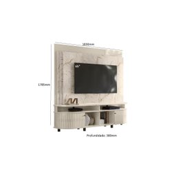 Estante Home Theater Daytona para Tv até 65 Polegadas Calacata Off White Madetec - 3 Estante Home Theater Daytona para Tv até 65 Polegadas Calacata Off White Madetec - 3