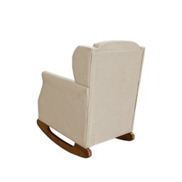 Poltrona Amamentação Balanço Descanso Helena com Puff Suede Bege Twdecora - 6