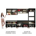 Ver imagem 6 de Armário de Cozinha Completa 310cm Preto/Rustic Reims Madesa XA01