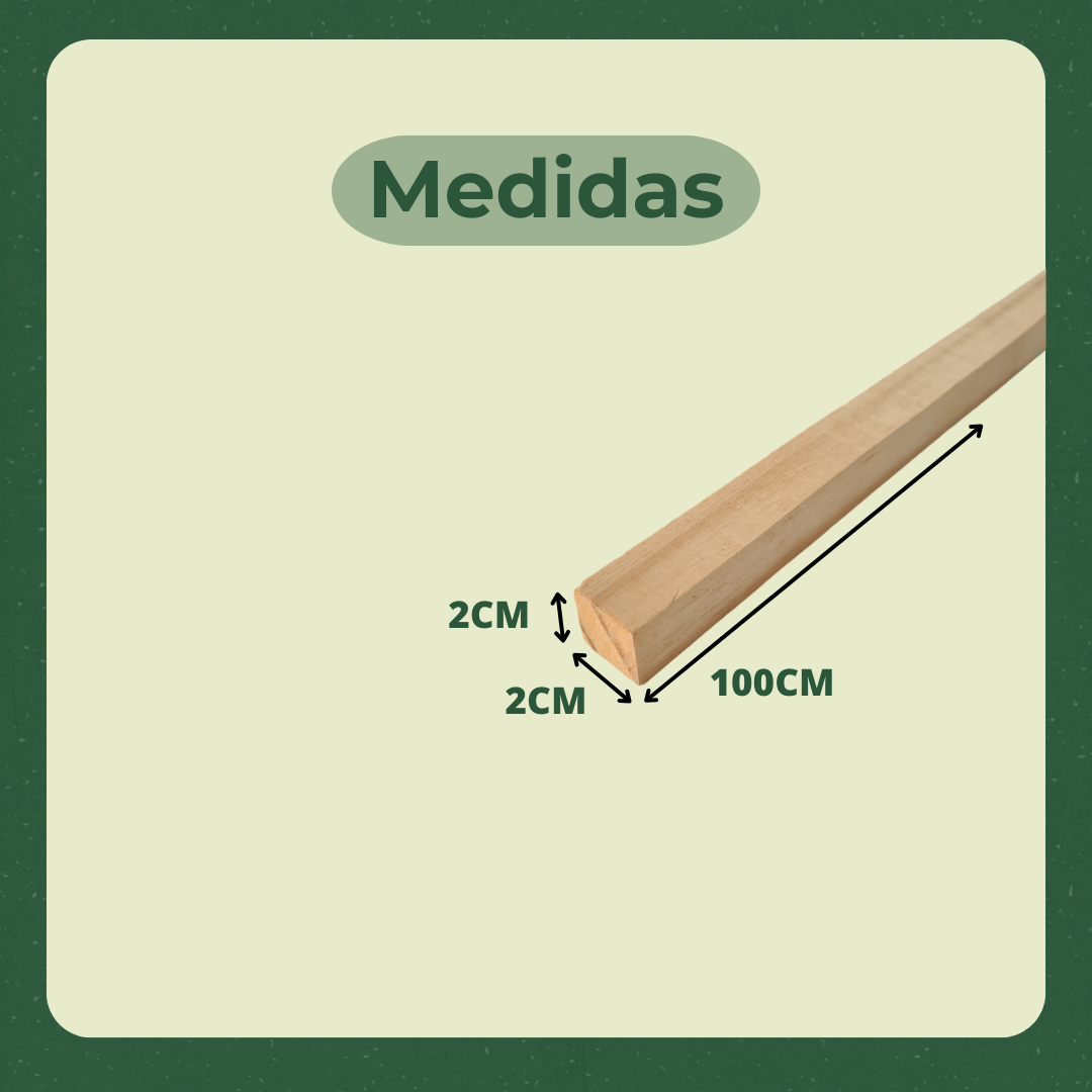 6 Ripas/sarrafos de 2x2x100 Cm Madeira de Pinus - 2